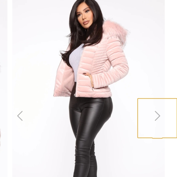 Fashion Nova Jackets & Blazers - Velvet Puffer Fur Hood